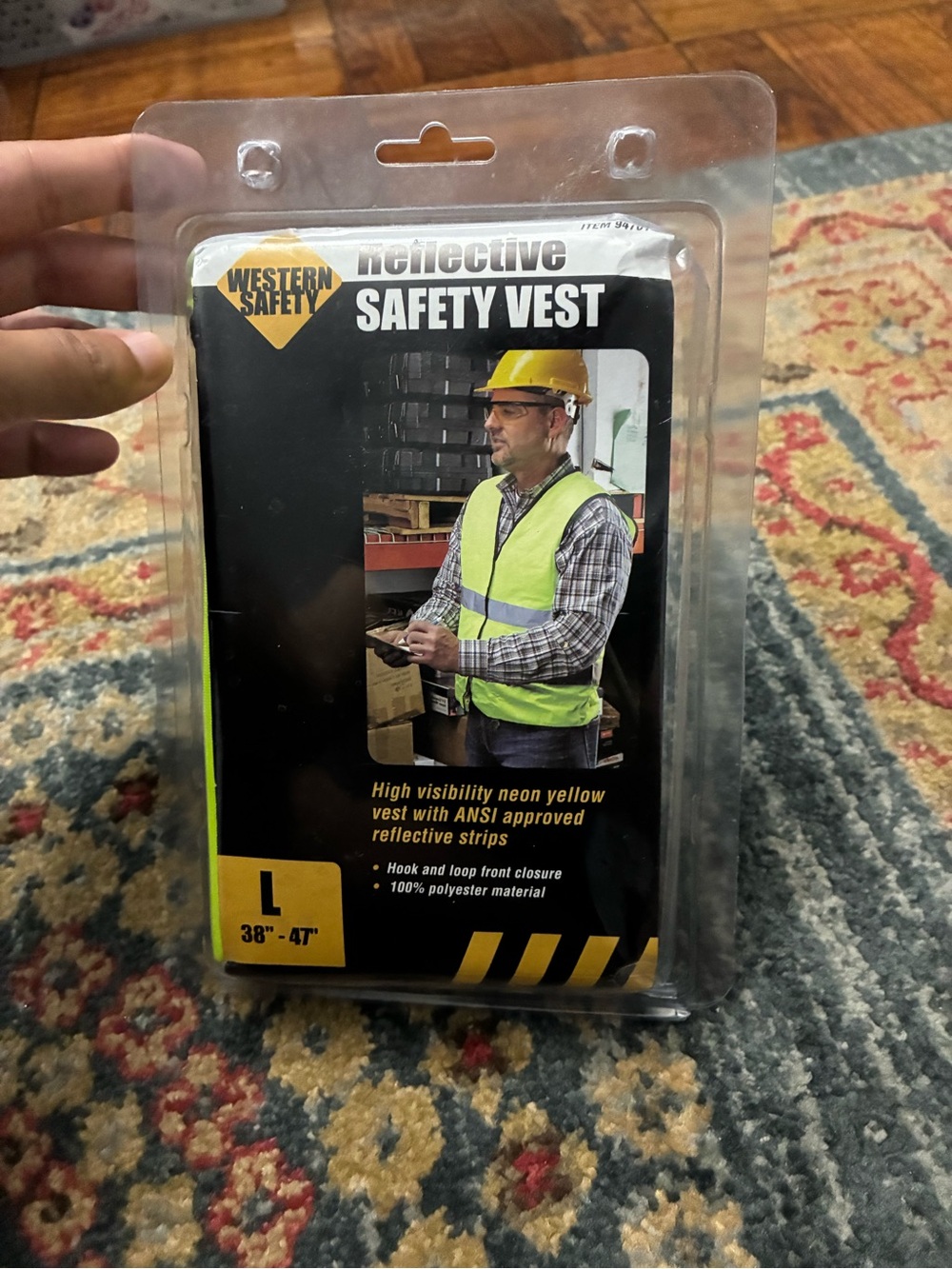 High-Visibility Neon Yellow Reflective Safety Vest - Large